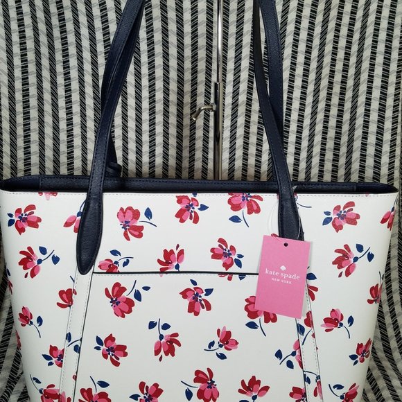 MAKE AN OFFER kate spade Cara Garden Toss Multi Floral New White Condition NWT - Picture 8 of 14
